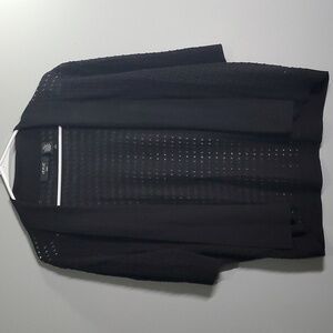 verve ami size XL x-large open sweater topper perforated black short sle…